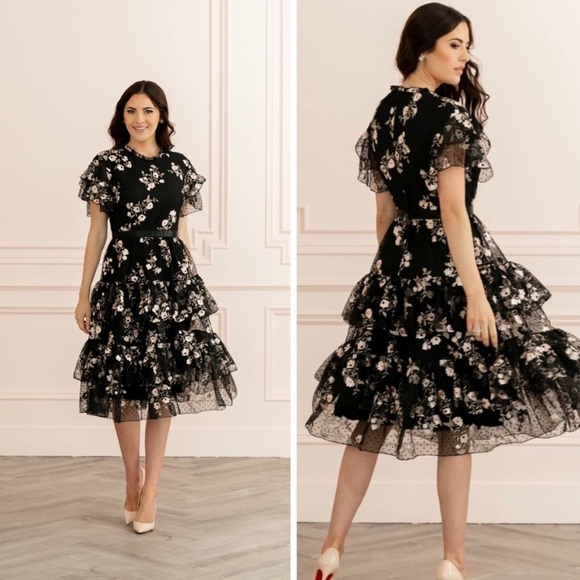 Rachel Parcell Dresses & Skirts - NWT Rachel Parcell embroidered black tier dress